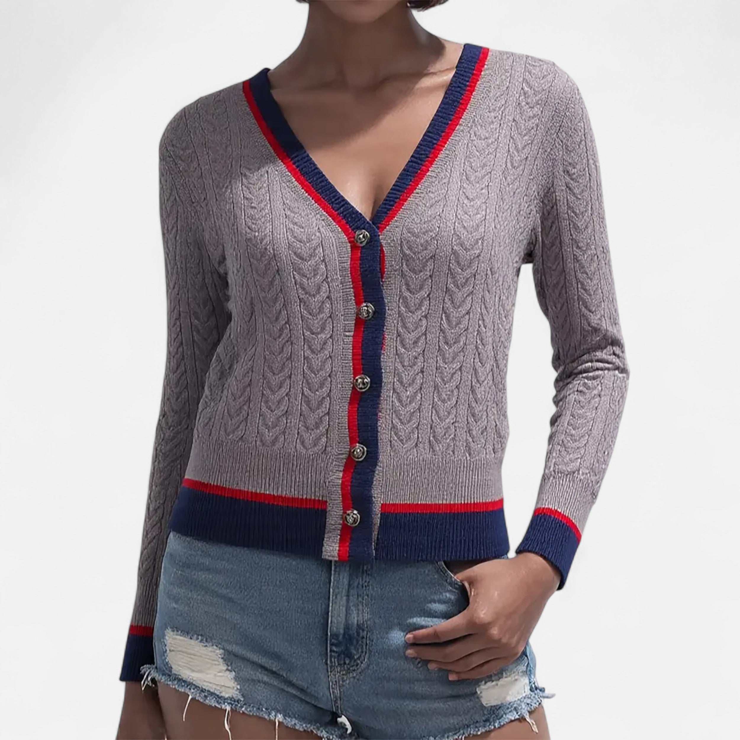 Women’s Colorblock V-Neck Cardigan