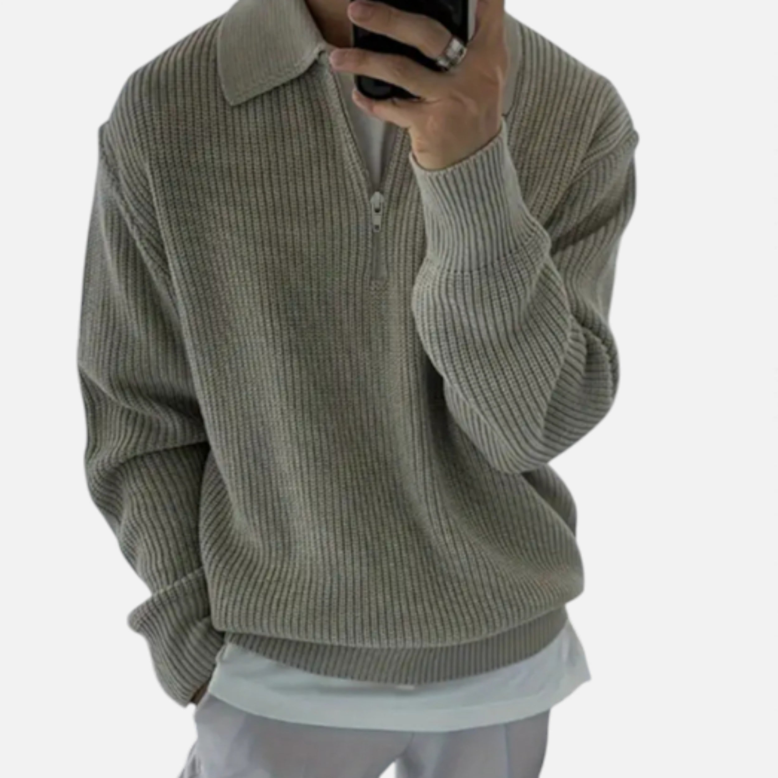 Lurvain | Men’s Tailored Acrylic Half-Zip Sweater