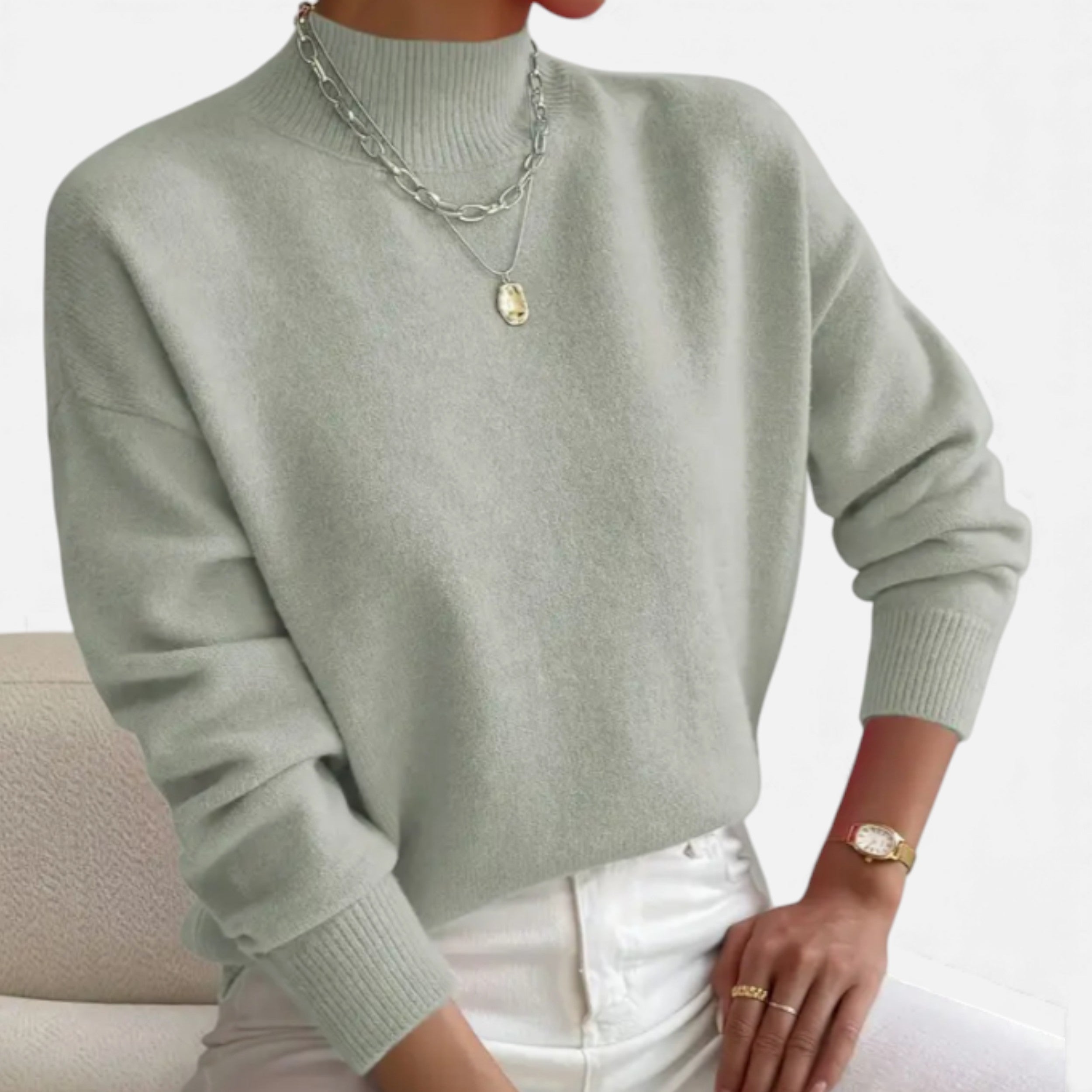 Lurvain | Women’s Wool Blend Mock-Neck Pullover