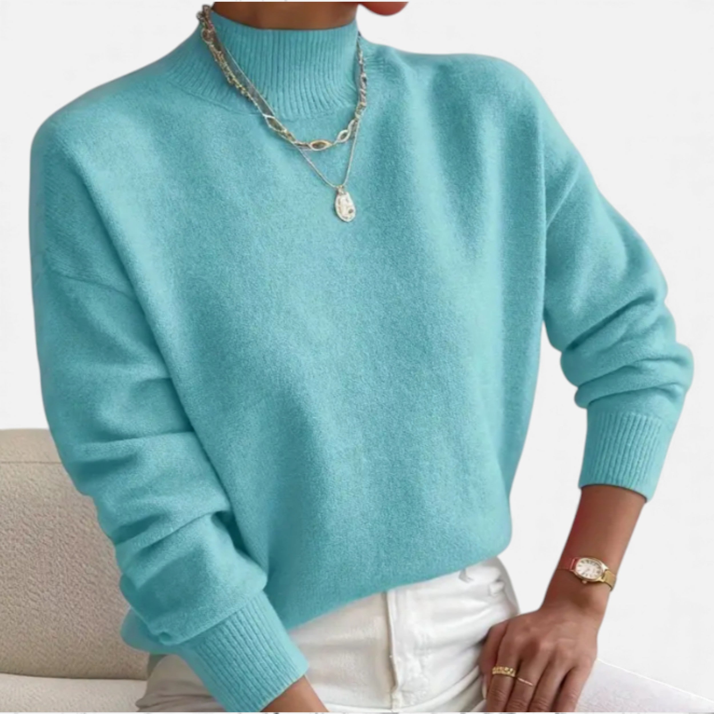 Lurvain | Women’s Wool Blend Mock-Neck Pullover