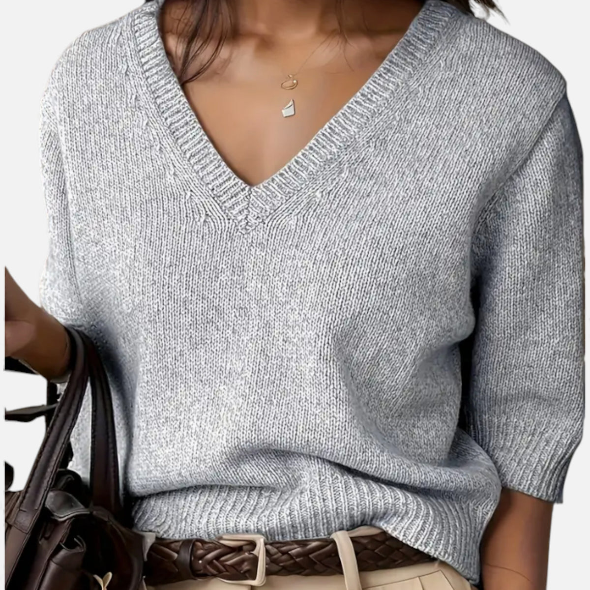 Lurvain | Elegant V-Neck Knit for Summer Grace