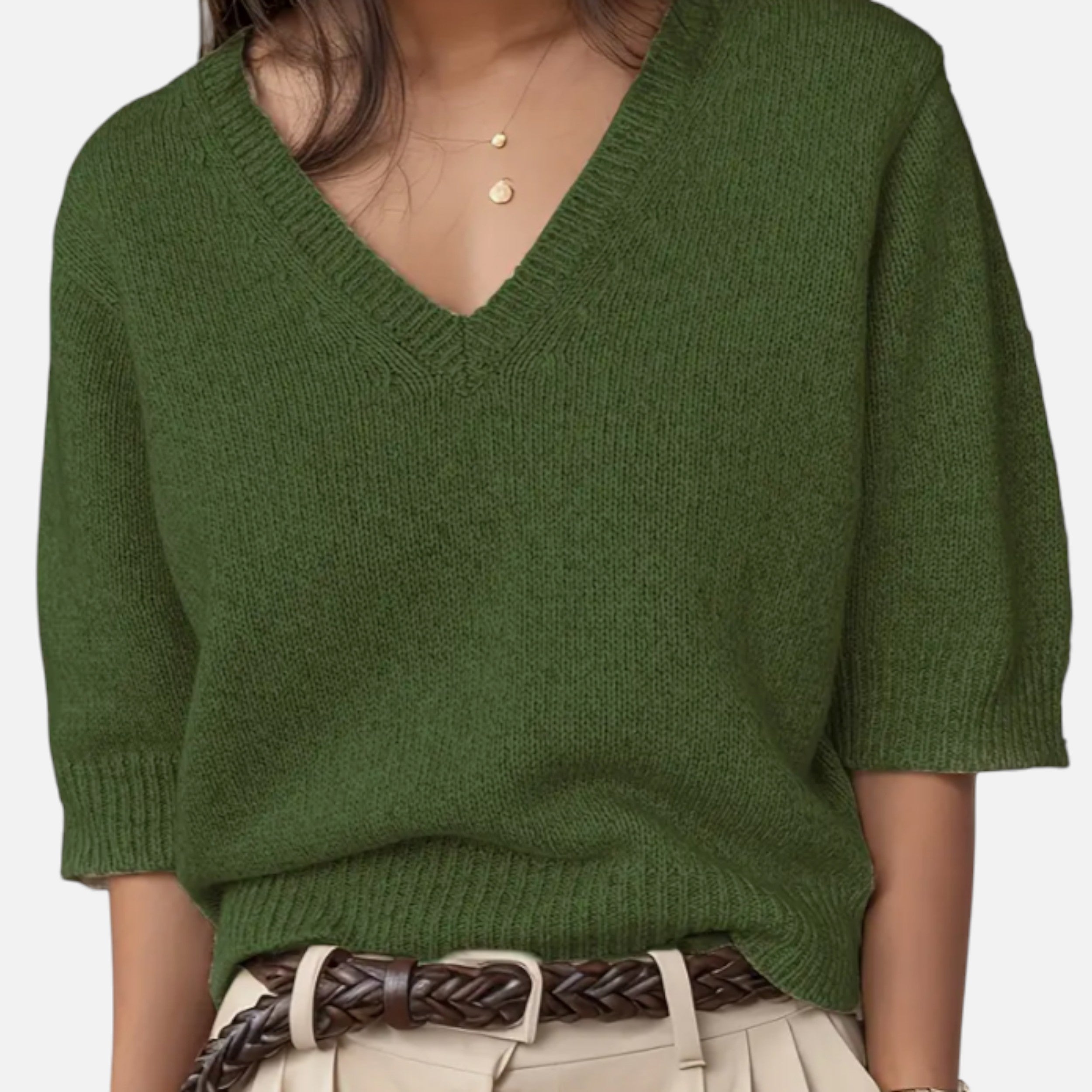 Lurvain | Elegant V-Neck Knit for Summer Grace