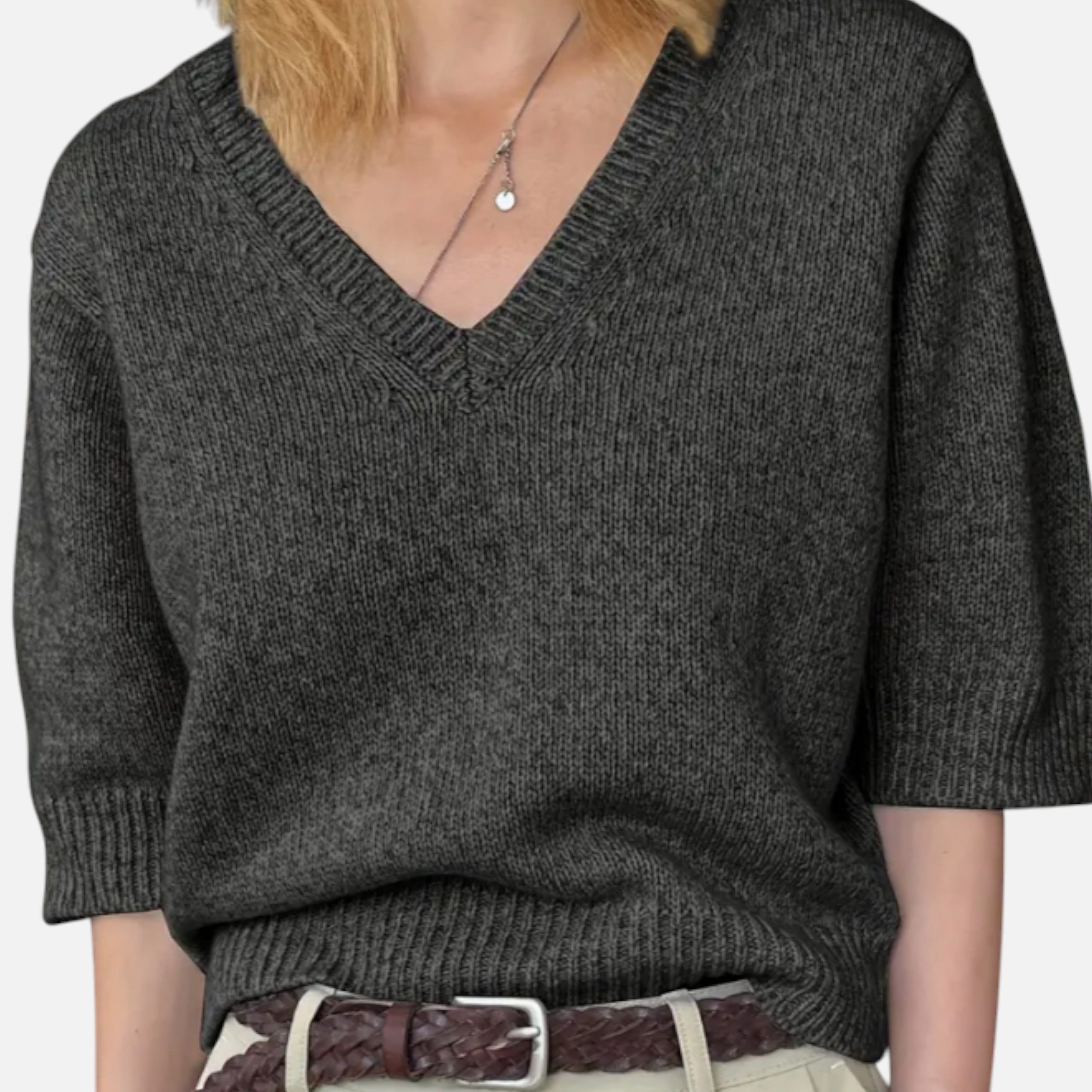 Lurvain | Elegant V-Neck Knit for Summer Grace