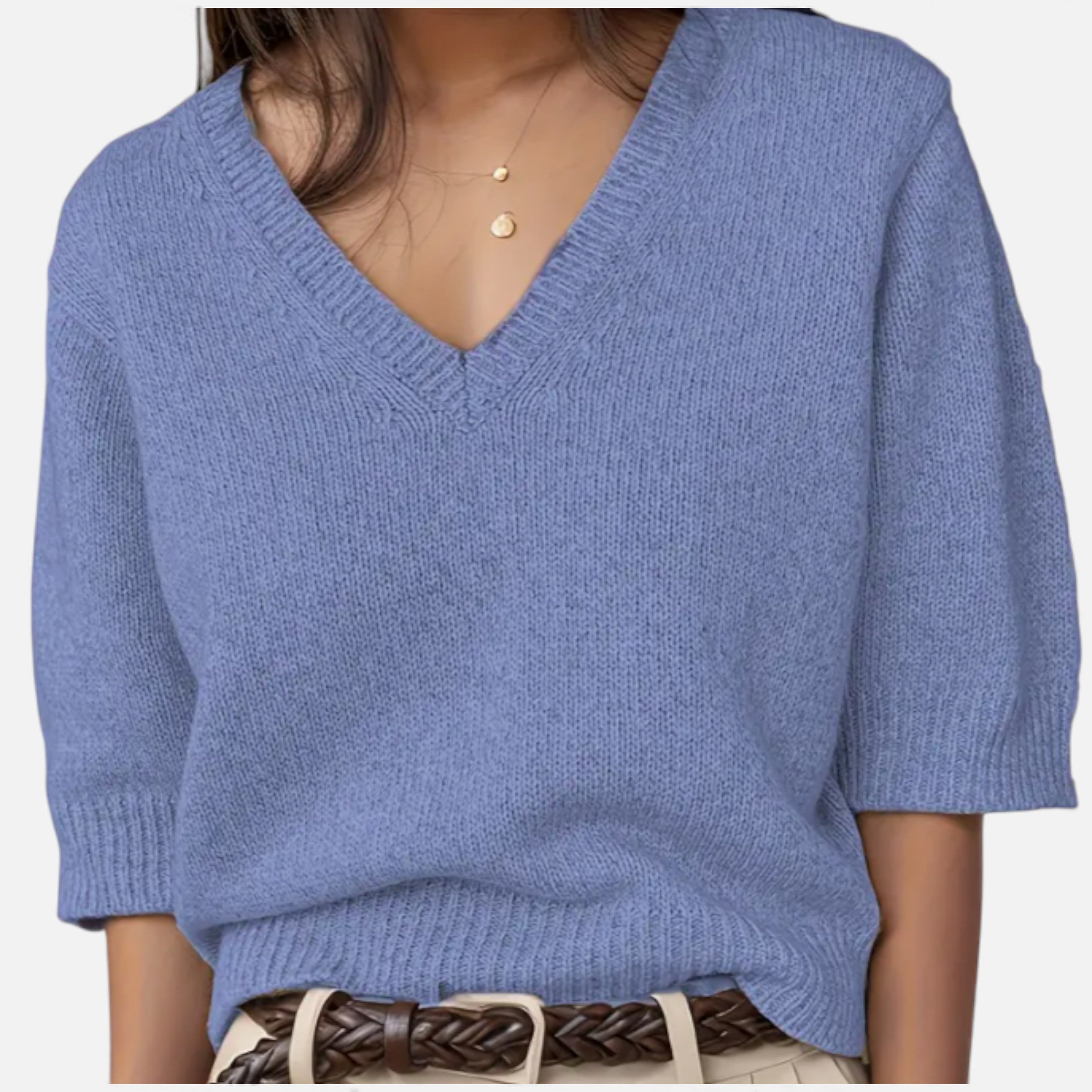 Lurvain | Elegant V-Neck Knit for Summer Grace