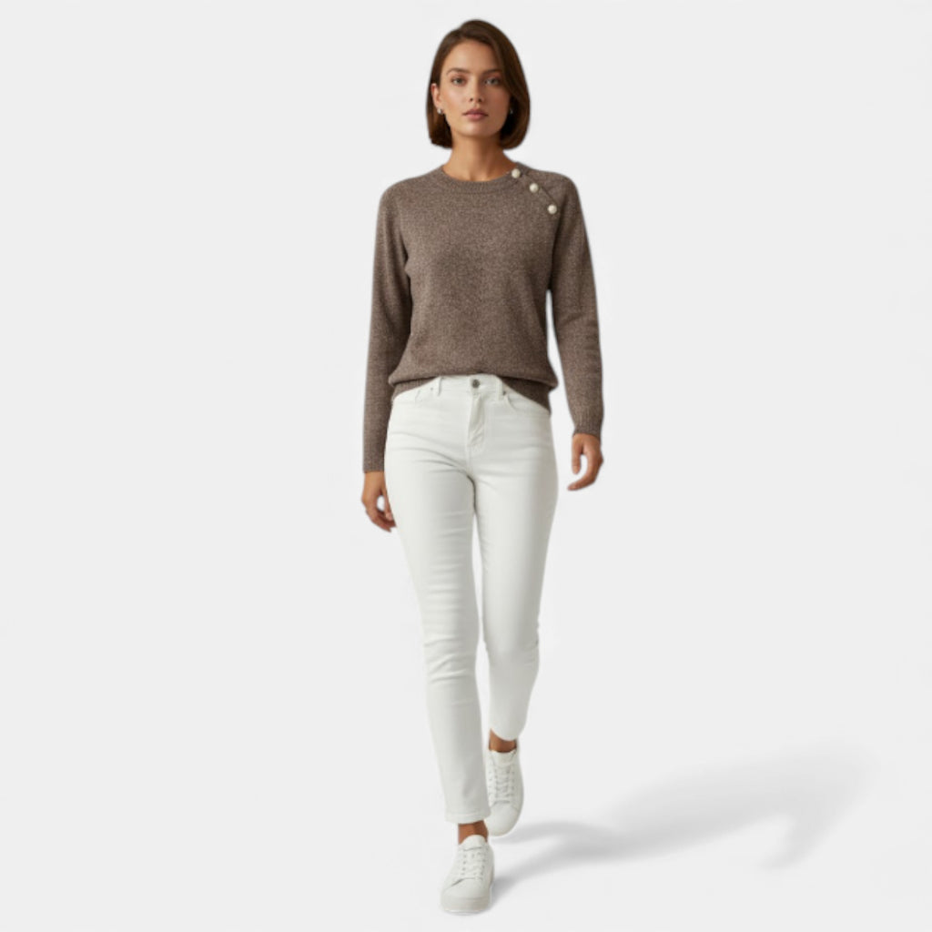 Lurvain | Elegant Button-Trim Knit Sweater