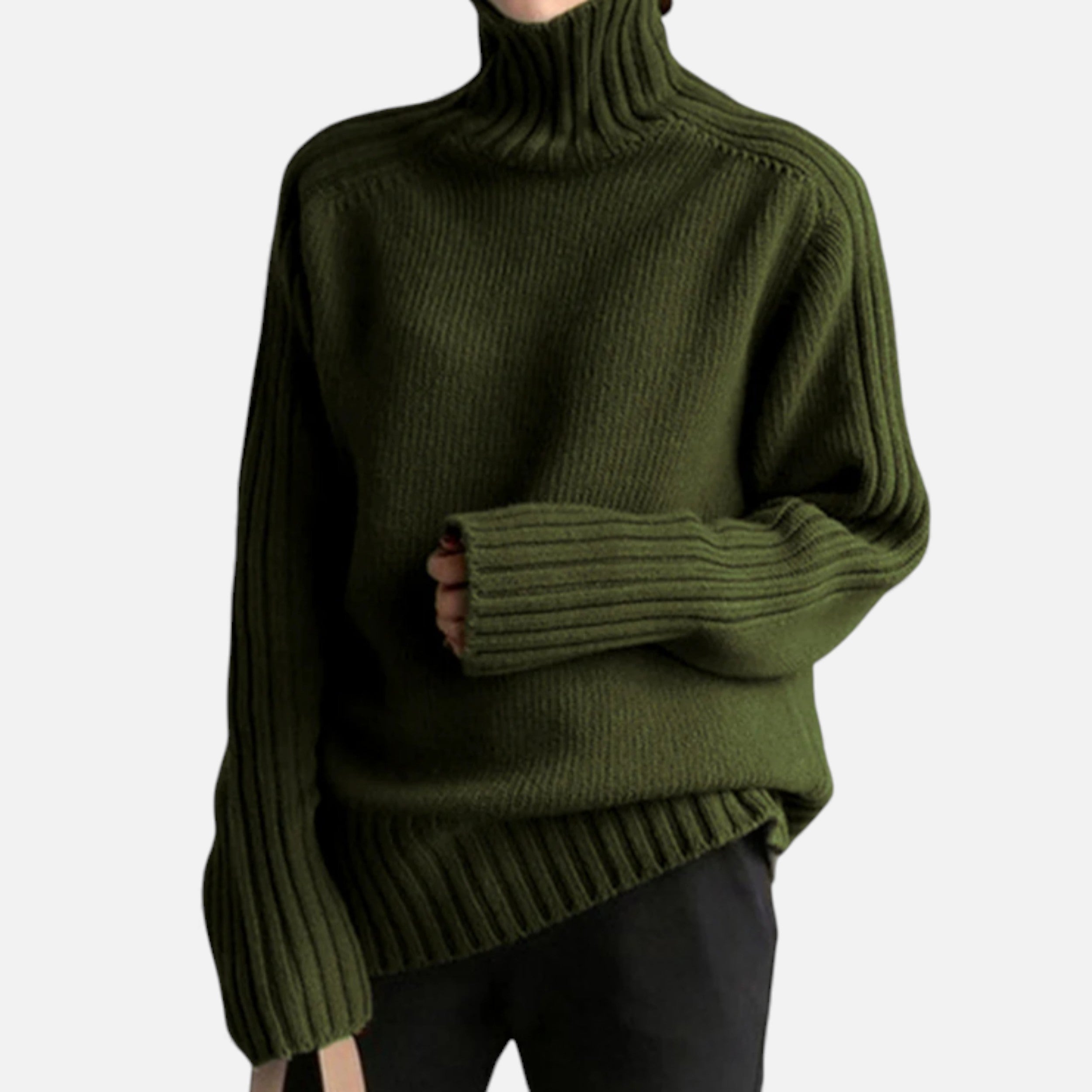 Lurvain | Ribbed Knit Sweater with Mock Neck