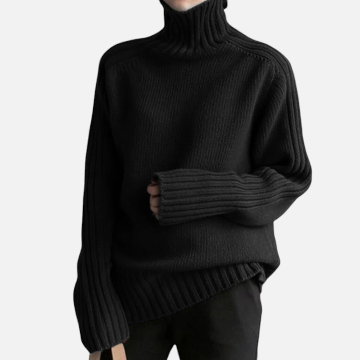 Lurvain | Ribbed Knit Sweater with Mock Neck