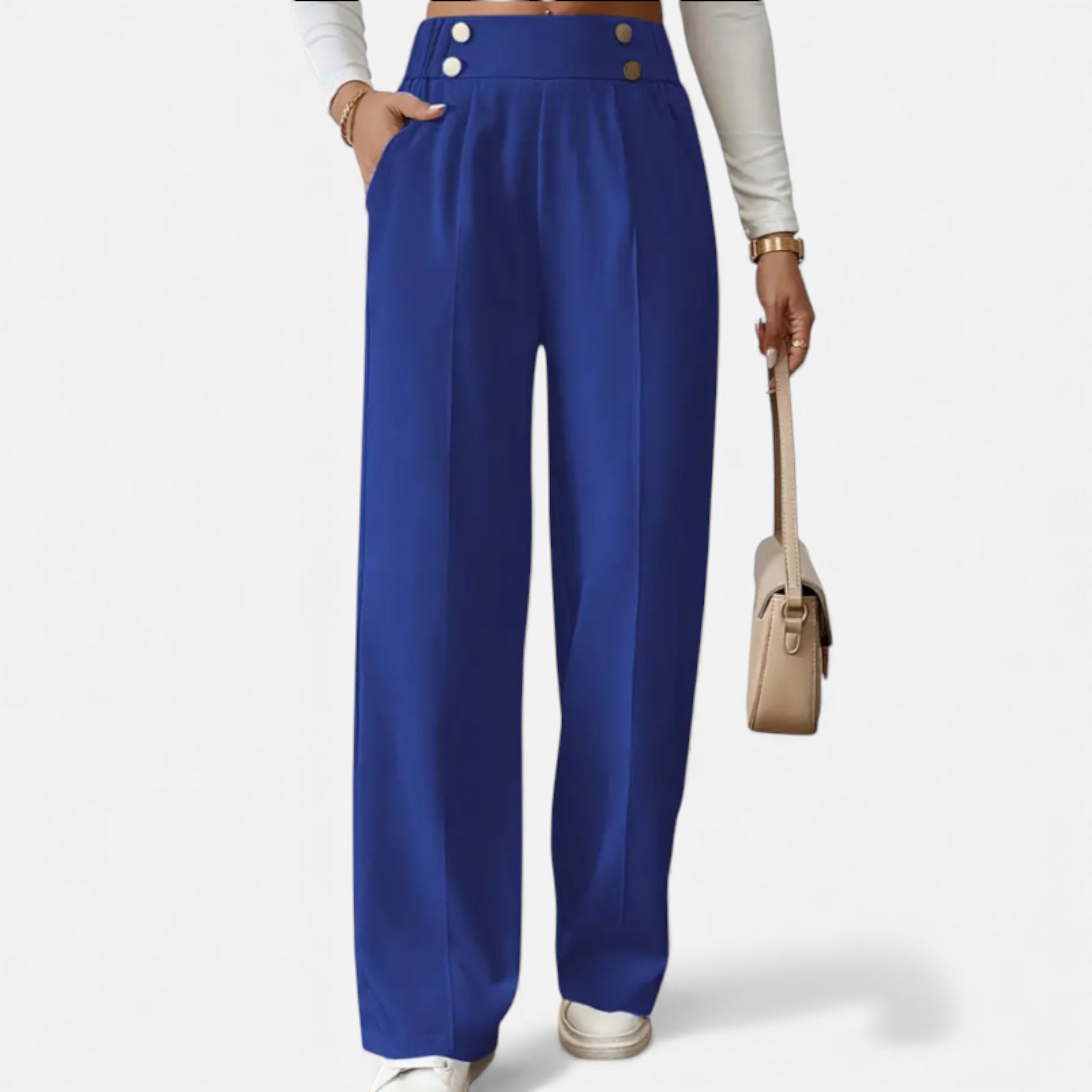 Lurvain | Women’s Wide-Leg Button Detail Pants