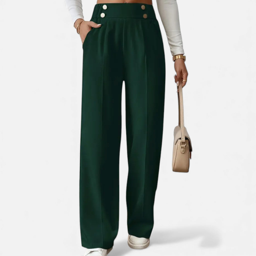 Lurvain | Women’s Wide-Leg Button Detail Pants