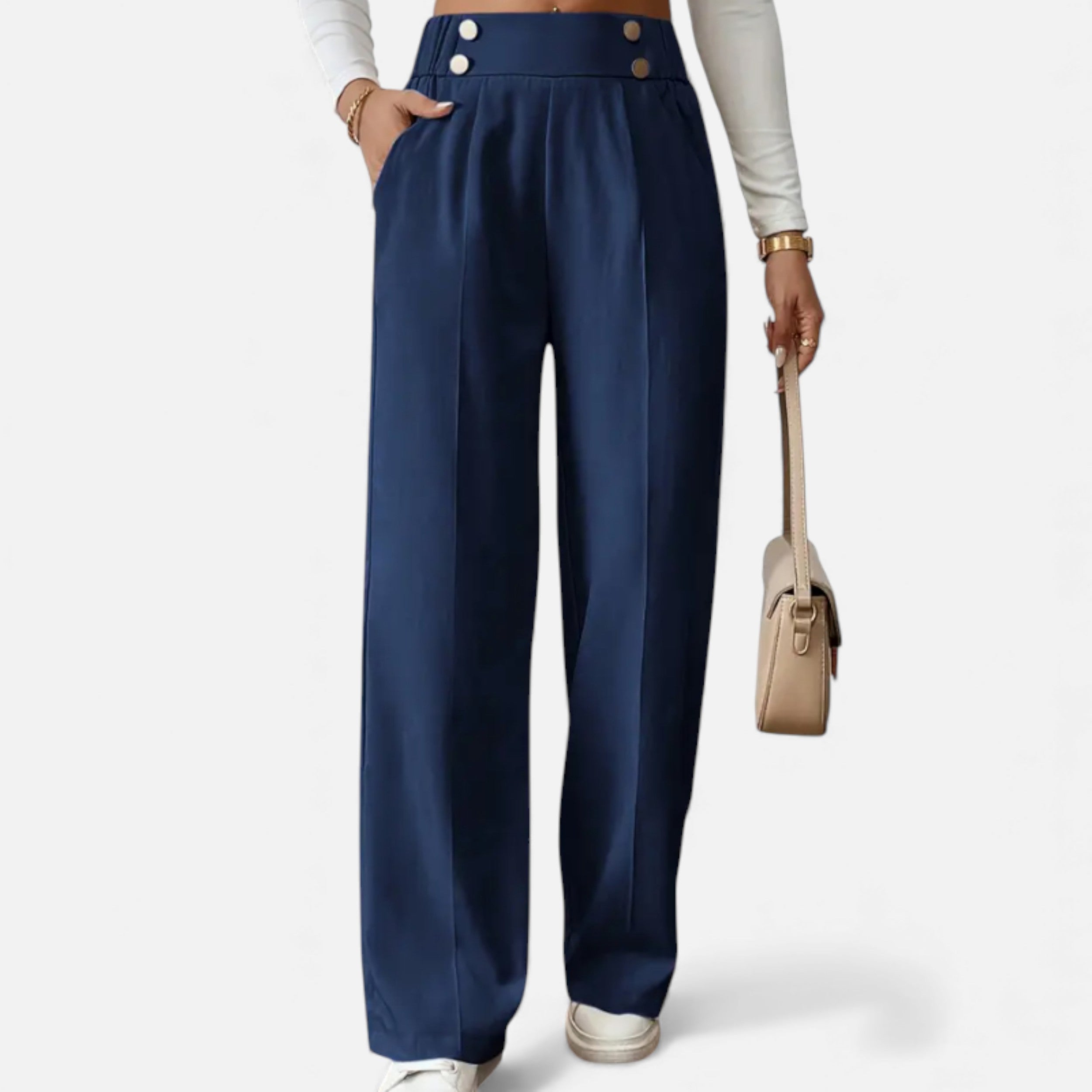 Lurvain | Women’s Wide-Leg Button Detail Pants