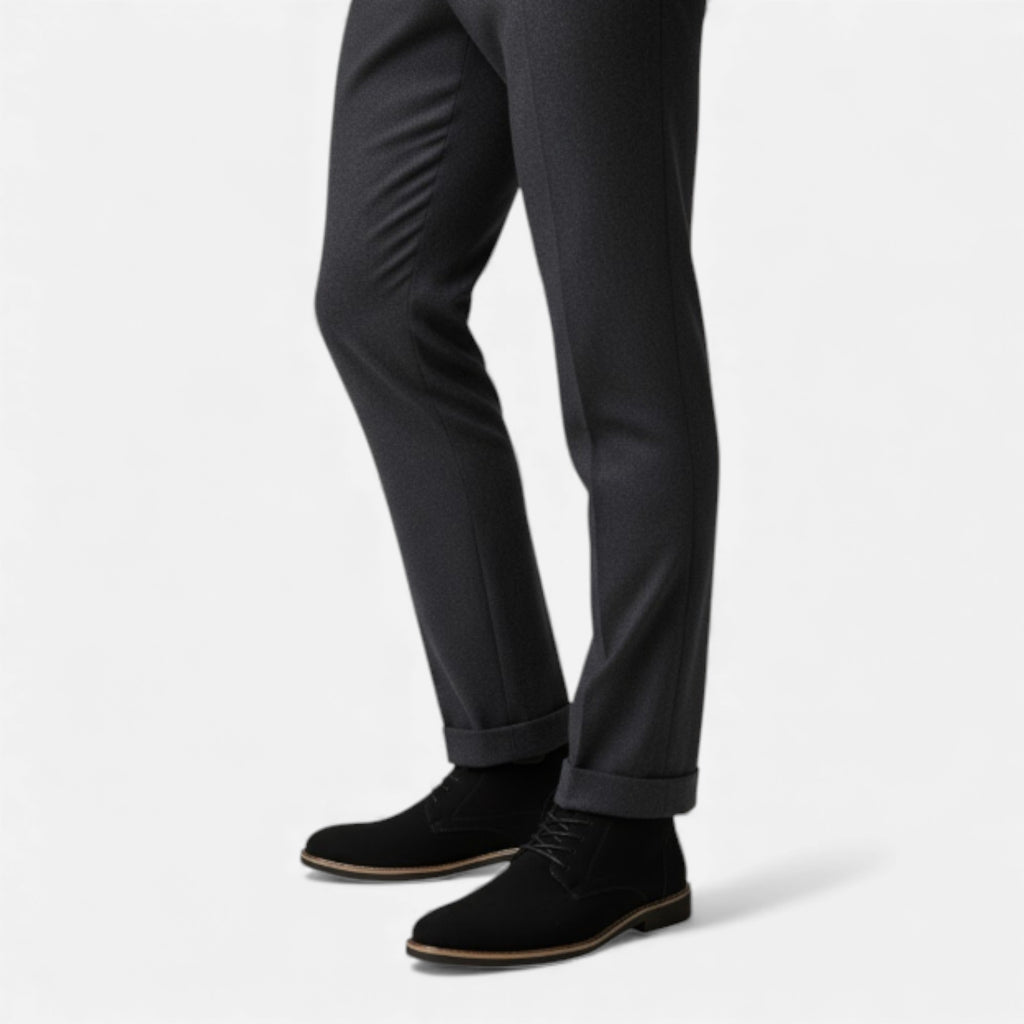 Lurvain | Men’s Black Dress Boots – Retro Business Sophistication