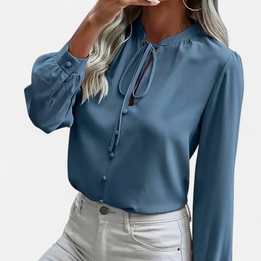 Women’s Elegant Tie-Neck Blouse