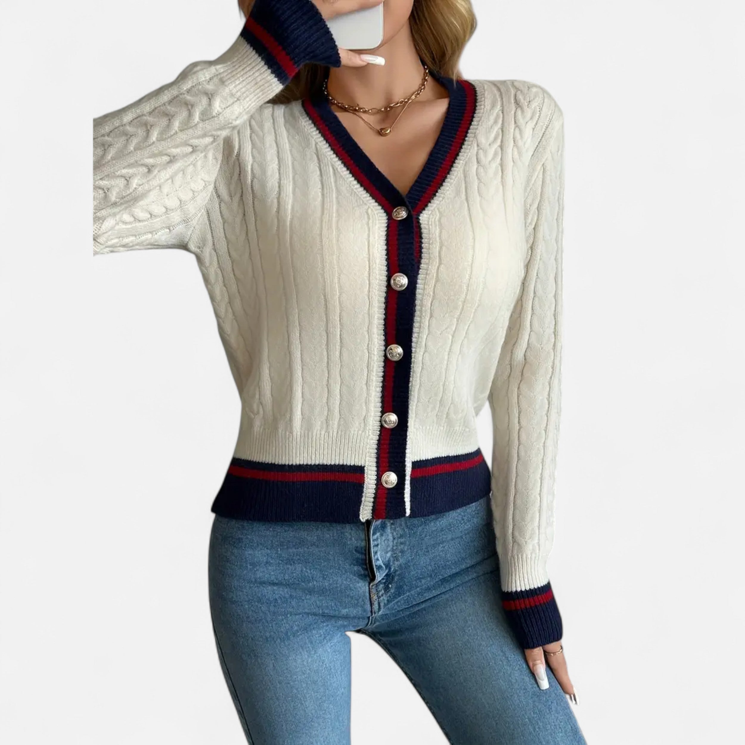 Women’s Colorblock V-Neck Cardigan