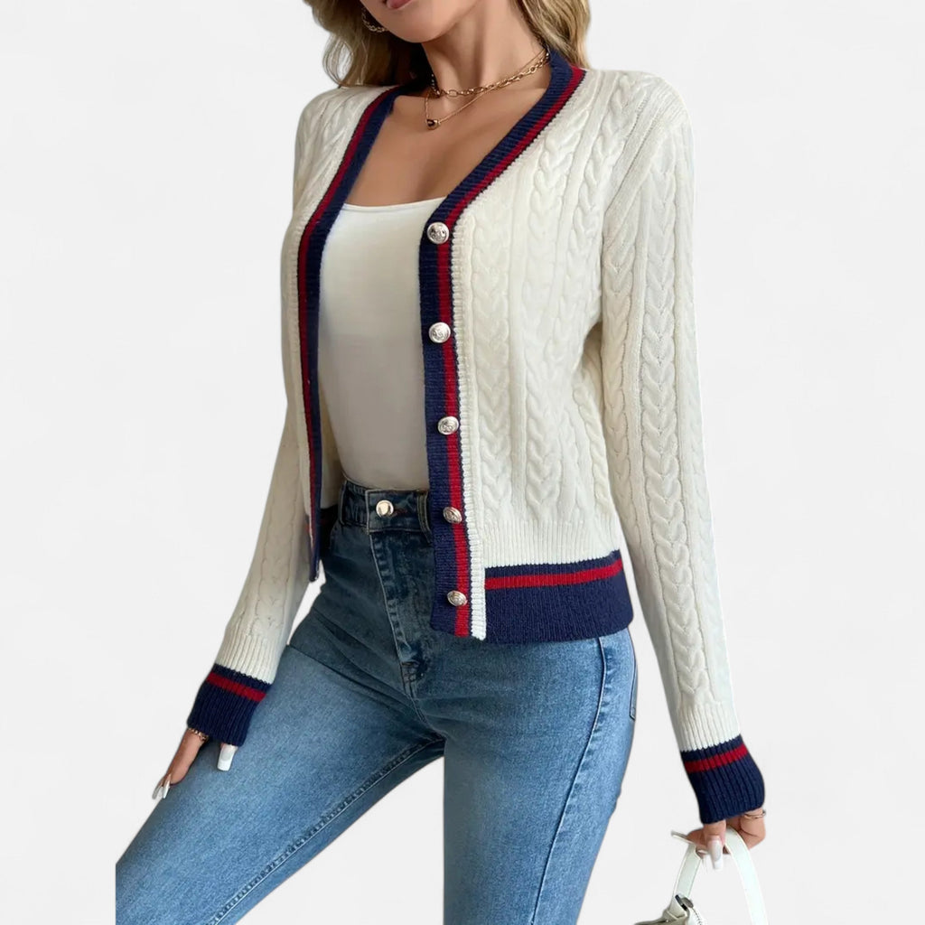 Women’s Colorblock V-Neck Cardigan