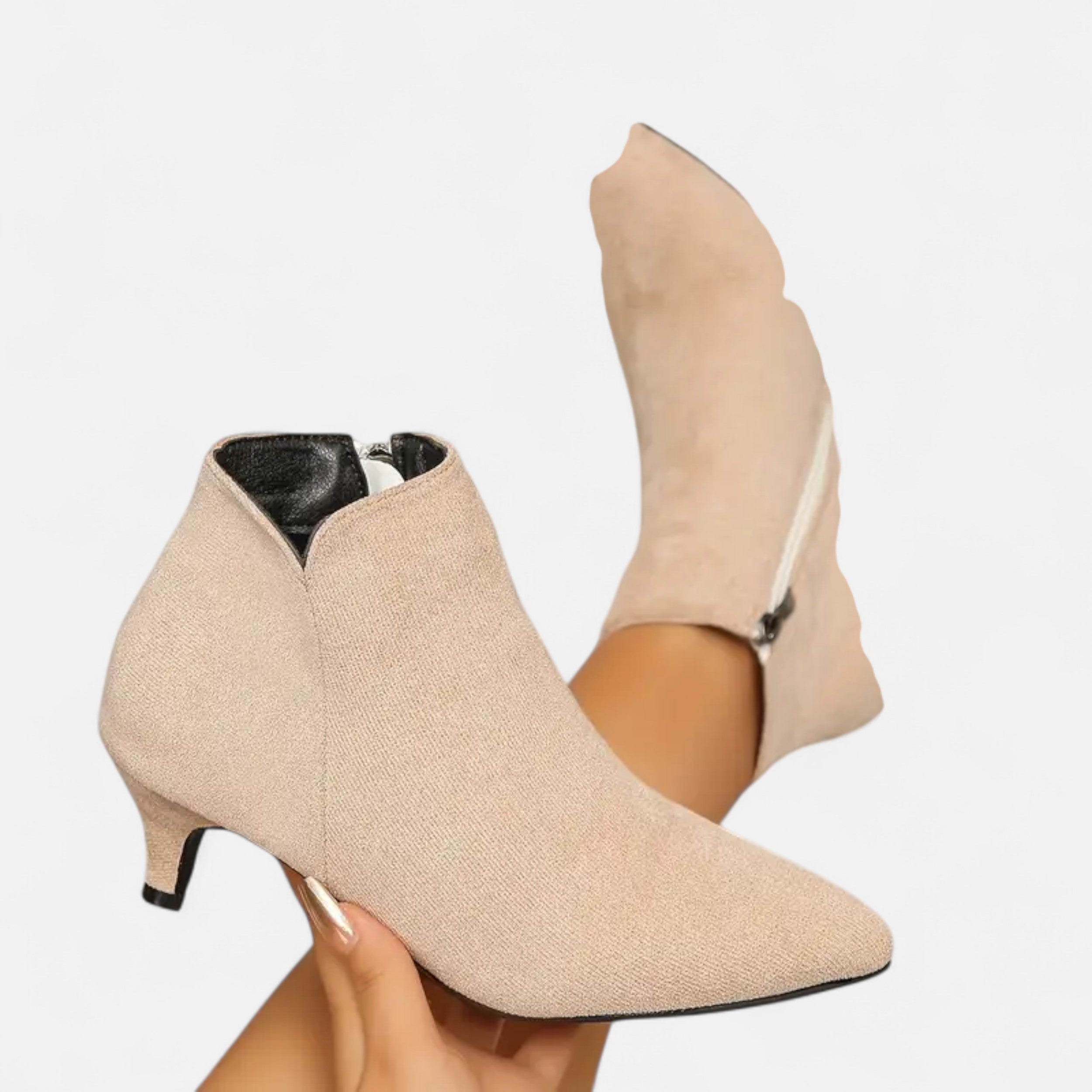 Women’s Kitten Heel Pointed Ankle Boots