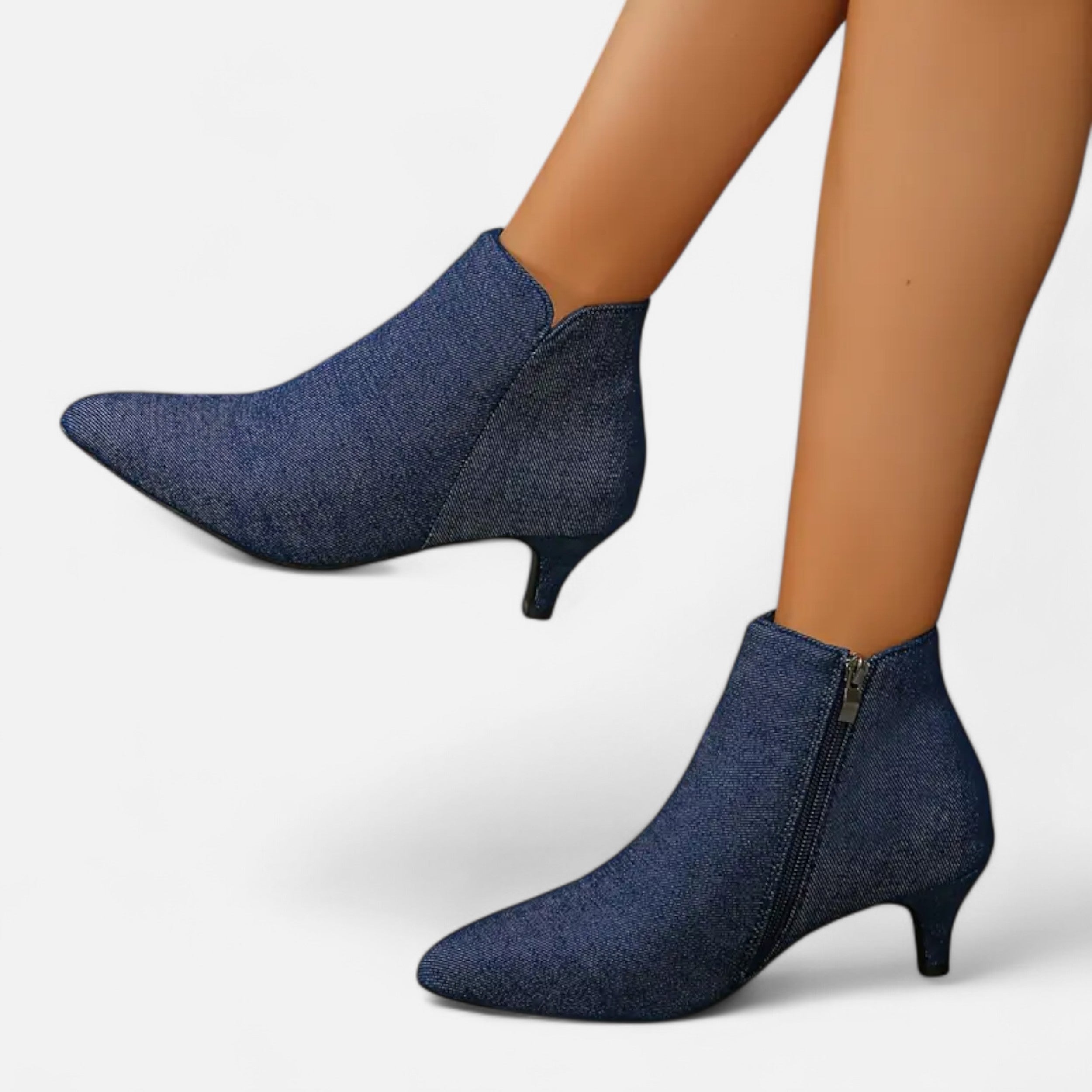 Women’s Kitten Heel Pointed Ankle Boots