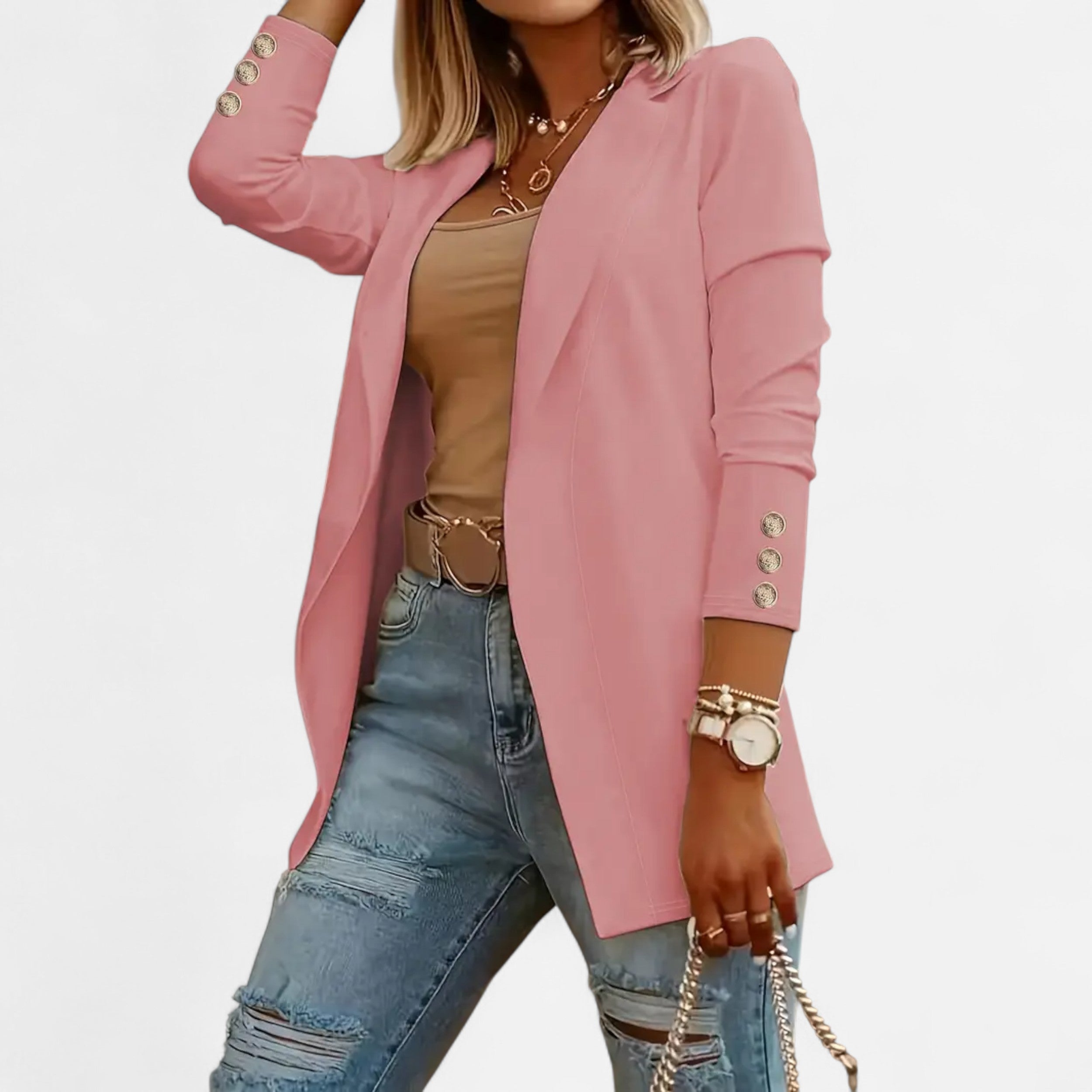Women’s Chic Mid-Length Lapel Cardigan