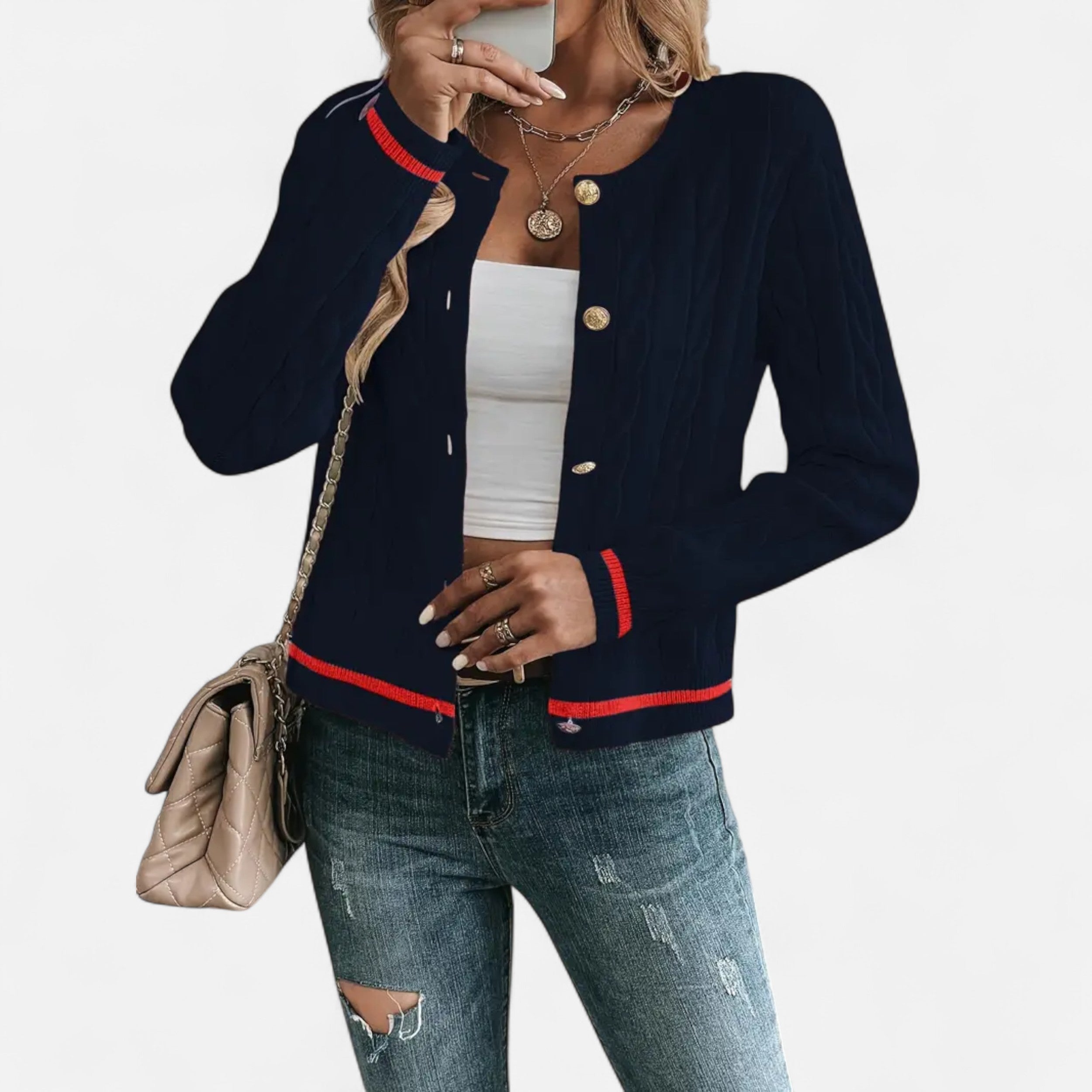 Women’s Elegant Long Sleeve Knit Cardigan